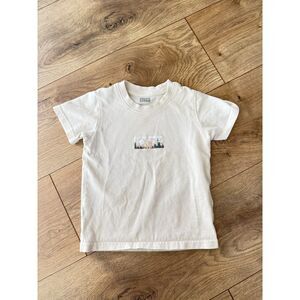 KITH 2T Graphic Spell Out Short Sleeved Kids t-shirt Cream White Top Tee